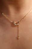 14K Real Gold Plated Lucky Moon Shell Necklace