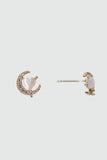 14K Real Gold Plated White Moonlight Heart Earrings