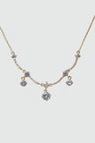 14K Real Gold Plated Curved Diamond Wave Necklace