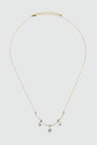 14K Real Gold Plated Curved Diamond Wave Necklace