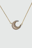 18K Real Gold Plated Diamond Shell Moon Necklace