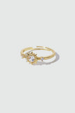 18K Real Gold Plated White Starlight Sun Ring