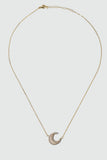 18K Real Gold Plated Diamond Shell Moon Necklace