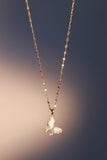 18K Real Gold Plated Crystal Butterfly Pendant Necklace