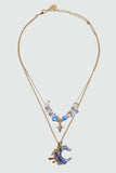 18K Real Gold Plated Gradient Blue Moon Necklace