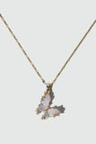 18K Real Gold Plated Crystal Butterfly Pendant Necklace