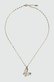 18K Real Gold Plated Crystal Butterfly Pendant Necklace