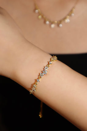 Gold Plated Sunlit Petals Bracelet
