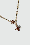 18K Real Gold Plated Ruby Starlight Bloom Cross Necklace