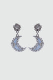 Blue Resin Moon Earrings