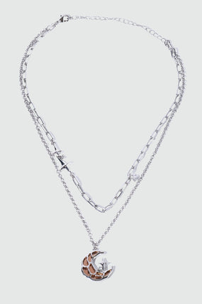 Brown Starlight Moon Necklace