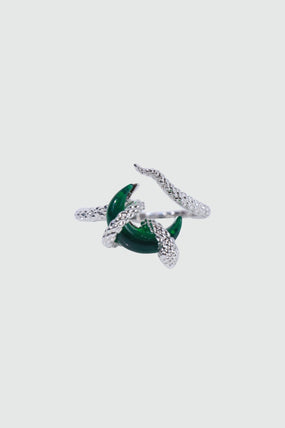 Emerald Moon Snake Ring
