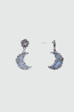 Blue Resin Moon Earrings