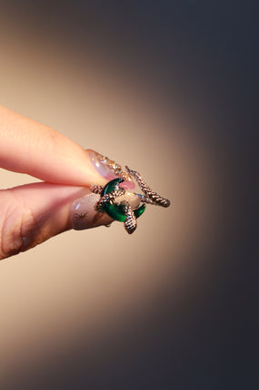 Emerald Moon Snake Ring