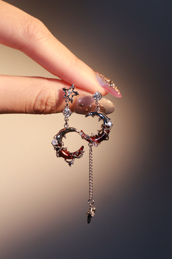 Red Moon Earrings
