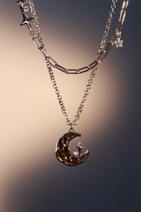 Brown Starlight Moon Necklace