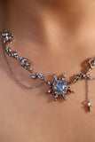 Palladium White Gold Plated Frostfire Sun Necklace