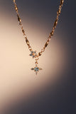 18K Real Gold Plated Topaz Starlight Cross Necklace