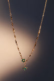 18K Real Gold Plated Emerald Starlight Cross Necklace