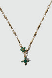 18K Real Gold Plated Emerald Starlight Cross Necklace