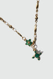 18K Real Gold Plated Emerald Starlight Cross Necklace