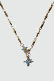 18K Real Gold Plated Topaz Starlight Cross Necklace