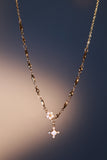 18K Real Gold Plated Opal Starlight Cross Necklace