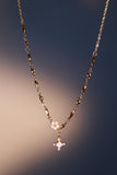 18K Real Gold Plated Opal Starlight Cross Necklace