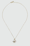 14K Real Gold Plated Diamond Moon Butterfly Necklace