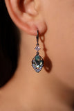 Palladium White Gold Plated Blue Gem Droplet Earrings