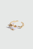 18K Real Gold Plated Natural Shell Moon Ring
