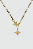 18K gold plated cross pendant necklace with a sunny yellow citrine zirconia gemstone