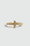 18K Real Gold Plated Cross Glint Ring