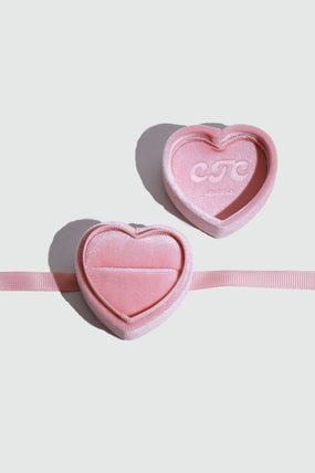 Pink velvet ring case box for holding and gifting a dainty ring