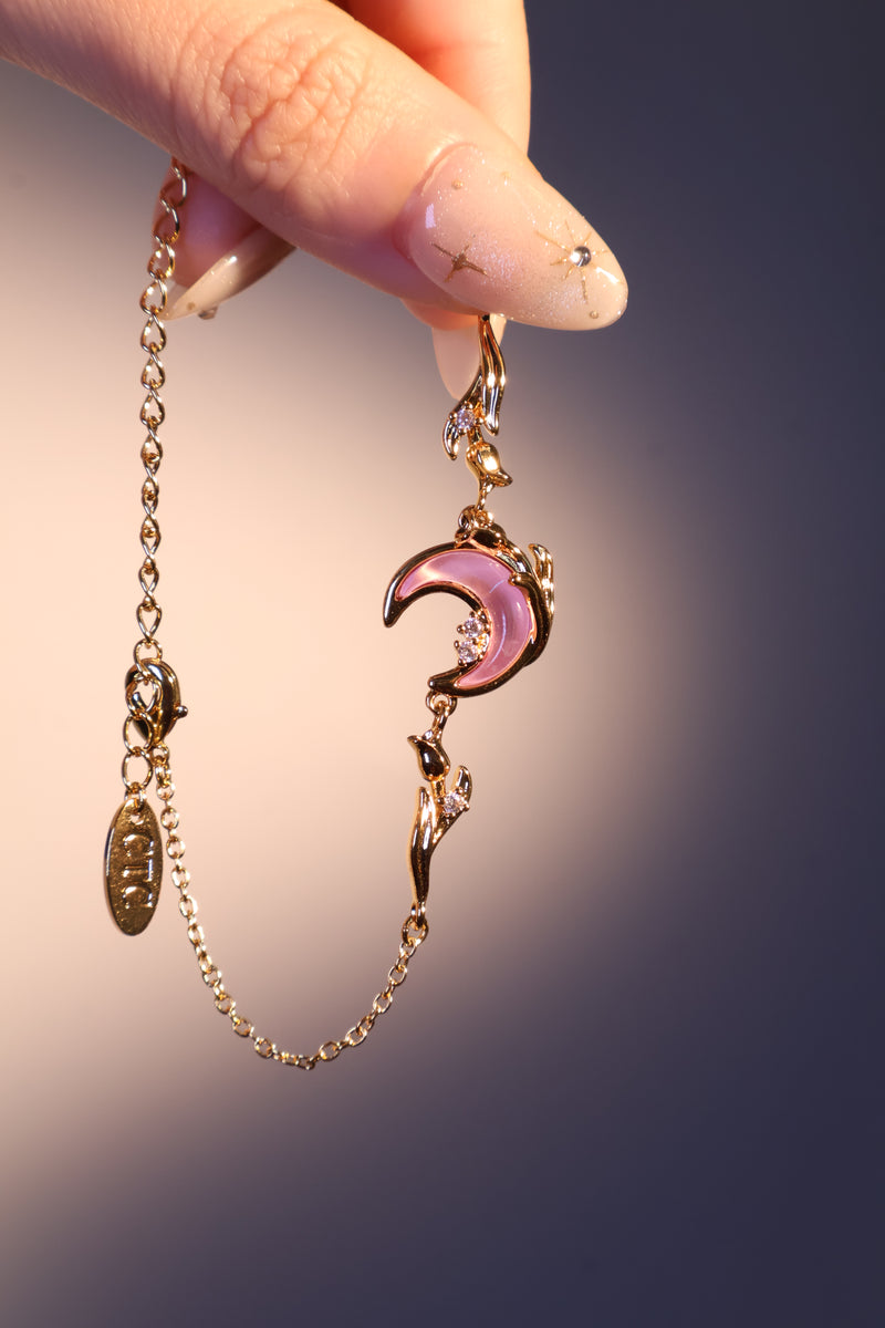 18K Real Gold Plated Moonstone Rose Moon Bracelet