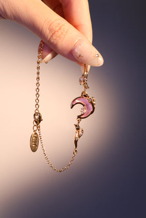 18K Real Gold Plated Moonstone Rose Moon Bracelet