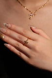 18K Real Gold Plated Cross Glint Ring