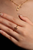 18K Real Gold Plated Cross Glint Ring