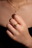 18K Real Gold Plated Cross Glint Ring