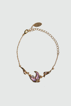 18K Real Gold Plated Moonstone Rose Moon Bracelet