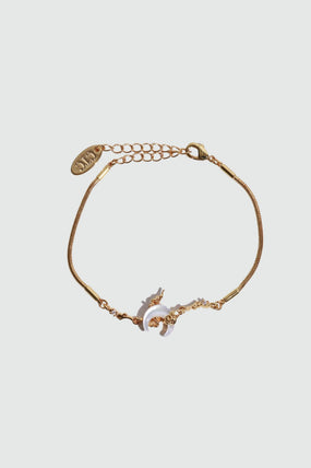 18K Real Gold Plated Natural Shell Moon Bracelet