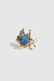 Juli Drop 3 | 18K vergoldeter Ring mit blauer Muschel
