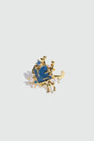 Juli Drop 3 | 18K vergoldeter Ring mit blauer Muschel