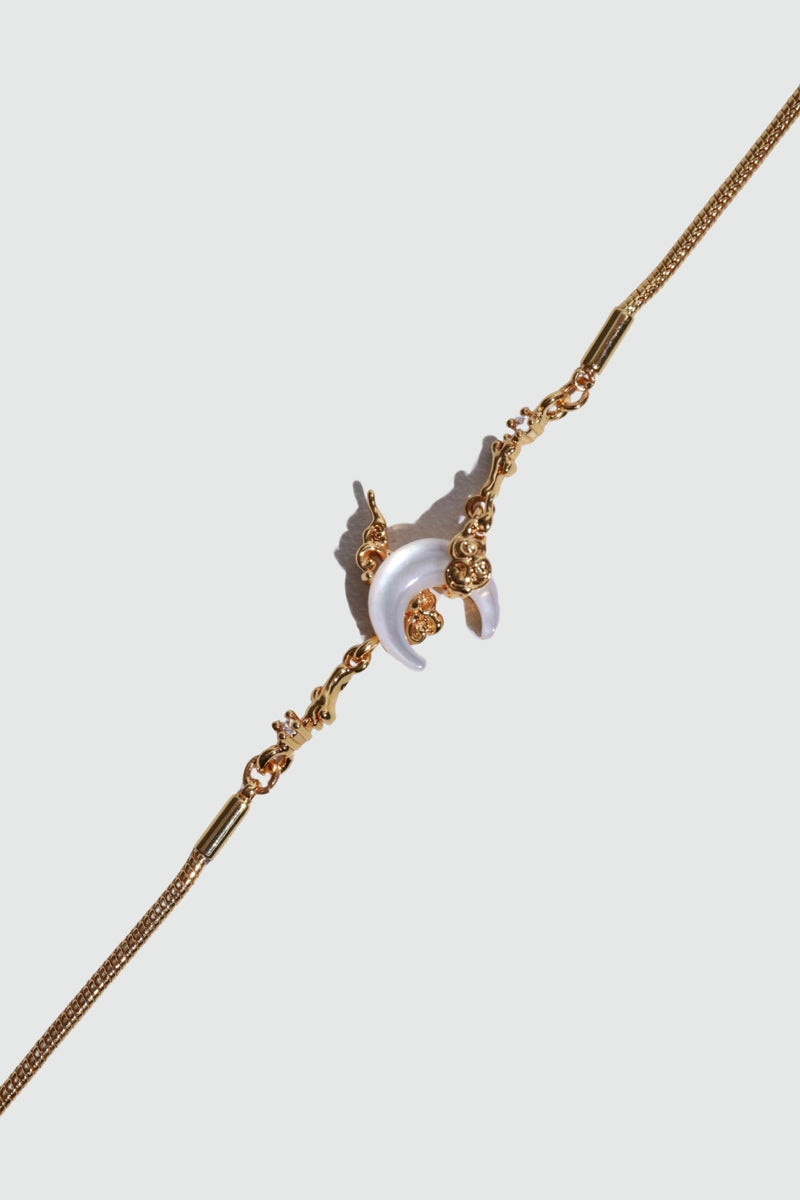 18K Real Gold Plated Natural Shell Moon Bracelet