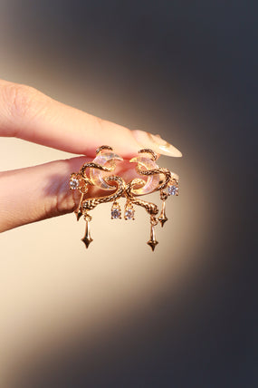 18K Real Gold Plated Moon Snake Earrings