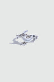Palladium White Gold Plated Natural Shell Moon Ring
