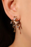 18K Real Gold Plated Crescent Star Snake Earrings
