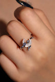 Palladium White Gold Plated Natural Shell Moon Ring