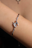 Palladium White Gold Plated Natural Shell Moon Bracelet