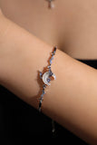 Palladium White Gold Plated Natural Shell Moon Bracelet